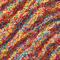 Fototapeta premium Vibrant close-up of colorful candy sprinkles. Perfect for backgrounds, textures, and adding a touch of fun to any project.