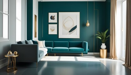 Photo interior modern design room 3d illustration