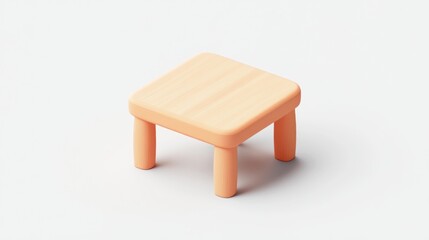 Fototapeta premium A simple, light-colored wooden table with four rounded legs, suitable for various uses.