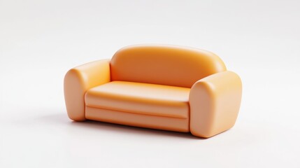 A simple, modern orange sofa designed for comfortable seating in a stylish setting.