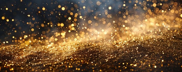Naklejka premium Abstract gold glitter background with sparkling lights