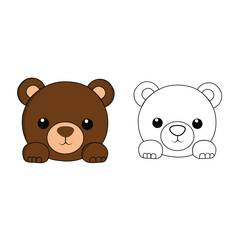 Fototapeta premium Illustration in vector format of a teddy bear toy that is adorable and flat in style