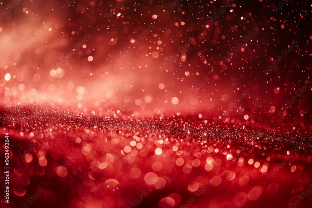 Aufkleber red glitter background creating festive bokeh effect with sparkling lights