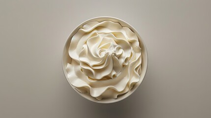 Sour cream on white table