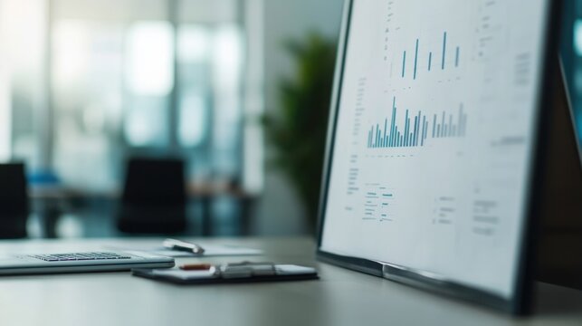 Business plan flowchart on a whiteboard in a conference room, collaborative planning session