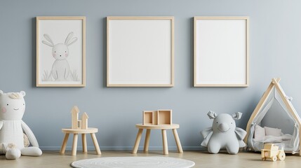 Playful Nursery Decor with Wooden Furniture and Toys