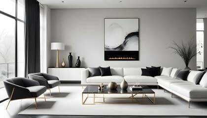 Photo interior modern design room 3d illustration