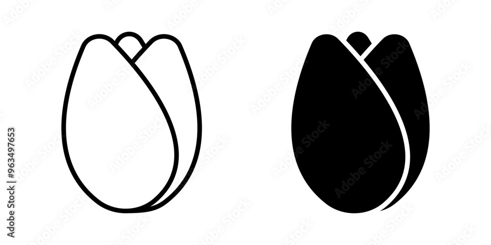 Poster set of tulip icons. for mobile concept and web design. vector illustration on white background
