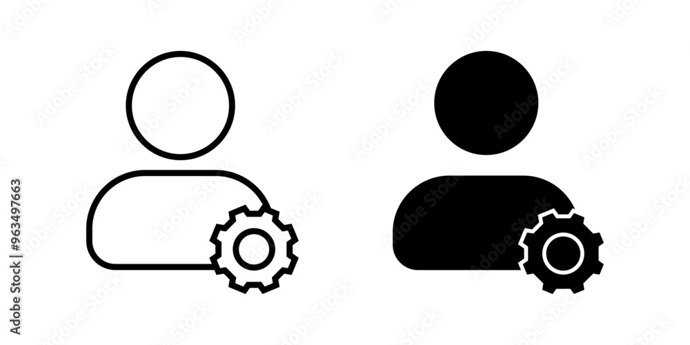 Poster user management icon set. administrator sign. for mobile concept and web design. vector illustration