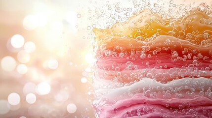 Cross-section of skin layers absorbing vitamins and antioxidants, wellness, skincare focus