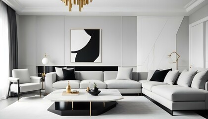 Photo interior modern design room 3d illustration