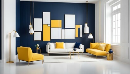 Photo interior modern design room 3d illustration