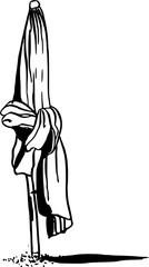 Parasol Sea, ocean related object. Hand drawn minimal design. Perfect for wallpaper, template, banner, wall decor, print, postcard, cover. Vector illustration