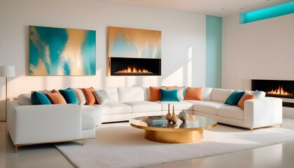 Photo interior modern design room 3d illustration