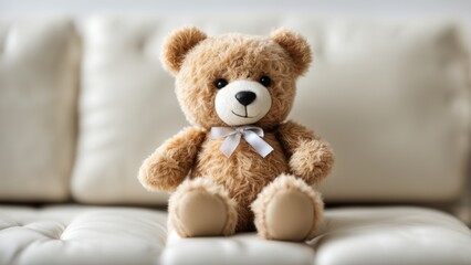 teddy bear on the sofa