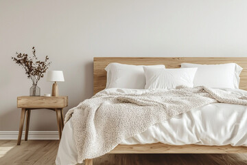Minimalist, a Scandinavian interior in a modern house bedroom. Generative AI
