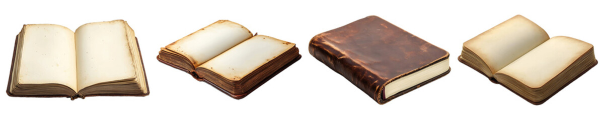 Obraz premium Set, collection of Blank notebook isolated on transparent background.