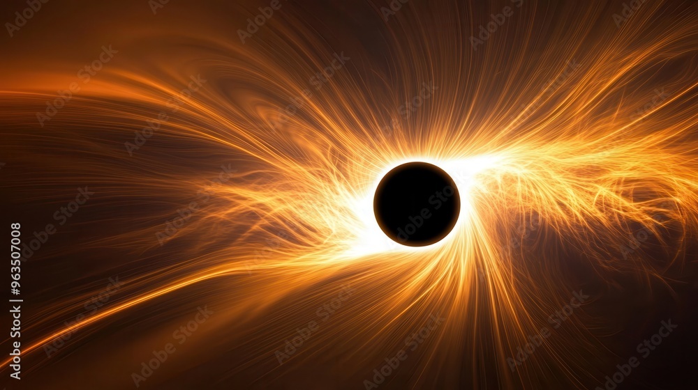Poster Stunning Abstract Eclipse With Glowing Corona and Contrasts of Light and Dark at Twilight