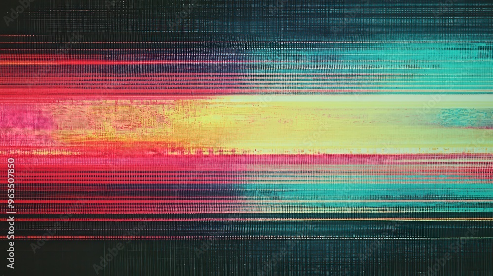 Poster Retro VHS-style Background With Multicolored Noise and Horizontal Lines for Digital Art Projects
