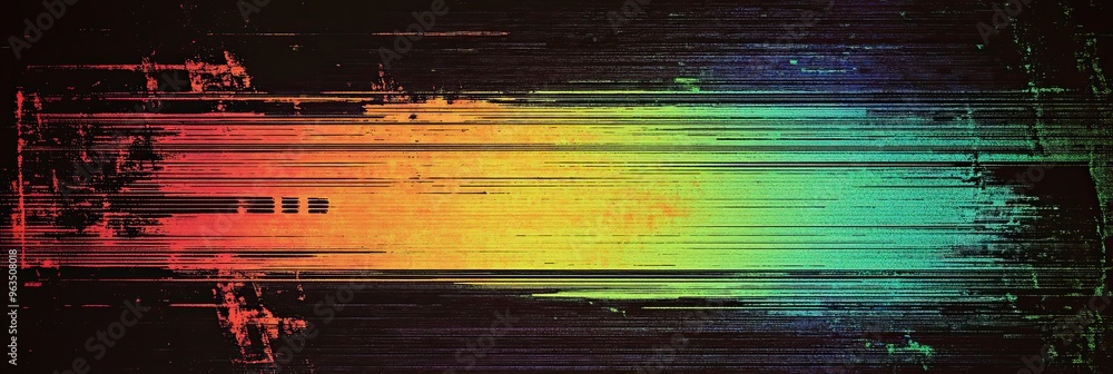 Poster Retro Multicolored Noise Texture Like Damaged 1980s CCTV or VHS in a Dark Setting