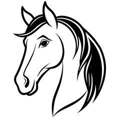 Horse line art vector illustration