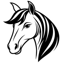 Horse line art vector illustration