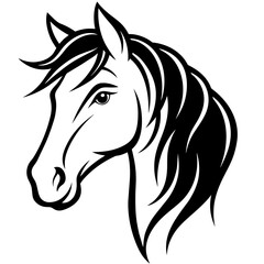 Horse line art vector illustration