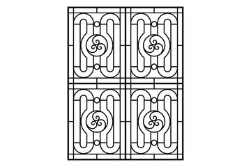 Iron window grill design vector template