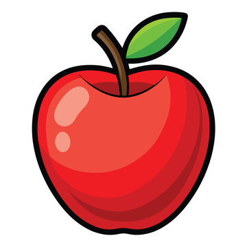 recommend clip art: apple fruit cartoon vector icon illustration food  
                    