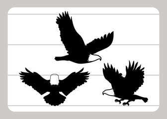 Bald Eagle Silhouette SVG | American Eagle Vector | Bird of Prey Craft Cut File for Cricut & Vinyl Decals 