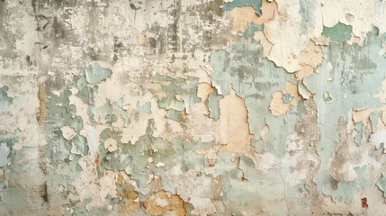 Handdoek met foto Verweerde muur Weathered Wall with Peeling Paint Texture  © WALLI-AI