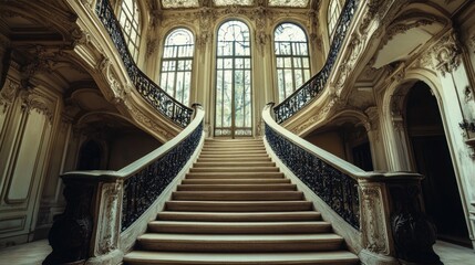 Grand Staircase in a Historic Mansion