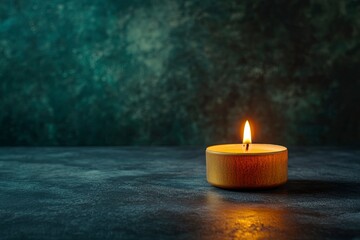 All Saints Day. Votive candle on dark background with copy space .generative ai
