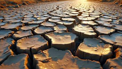 dry cracked river bed