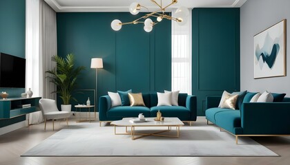 Photo interior modern design room 3d illustration