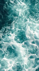 Fototapeta premium Turquoise Ocean Water With White Foam