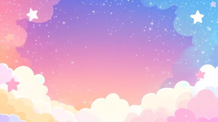 Imagine a serene pastel sky beautifully filled with fluffy clouds and twinkling stars, which creates a magical atmosphere that is truly perfect for romance as well as inspiring creativity in everyone