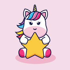 A Sweet Vector Illustration of a Unicorn