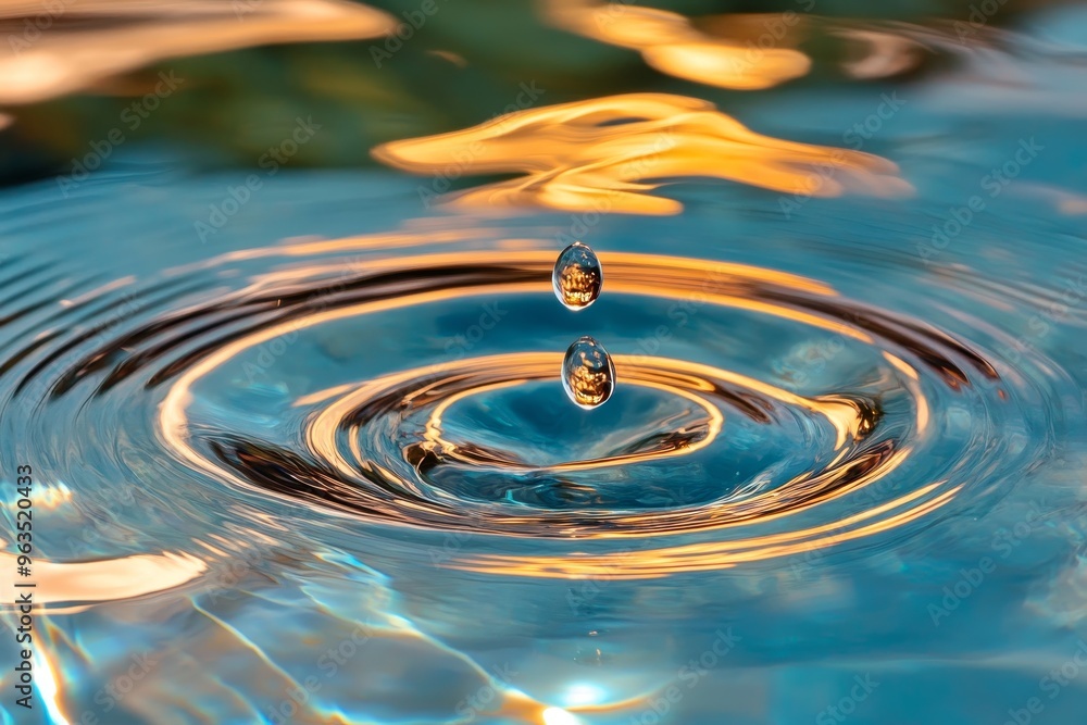 Aufkleber a macro photograph capturing the abstract beauty of water ripples created by a falling drop. the ima