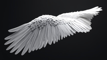 Fototapeta premium Isolated white angel wing, generative ai. Angel. Illustration