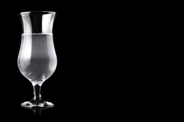 Hurricane glass filled with water.