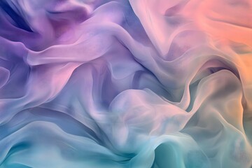 Obraz premium Soft, flowing fabric in shades of pink, blue, and green.