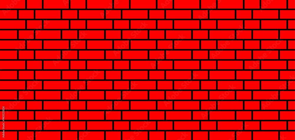 Wall mural abstract brick vector background. texture vector red brick wall. tow color brick vector wall. vector