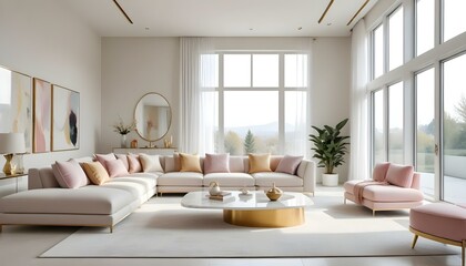 Fototapeta premium Photo interior modern design room 3d illustration