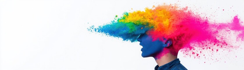 A toxic person draining the color from their surroundings, metaphorical and artistic, isolated on white background