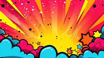 Obraz premium Vibrant Comic Book Background in Pop Art Style.
