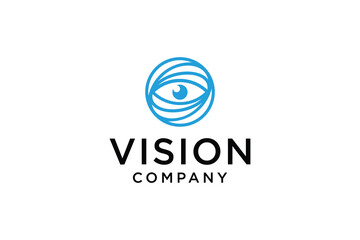 Eye Vision Logo Design Inspiration. Creative Camera Media Icon. Global Vision Logo.
