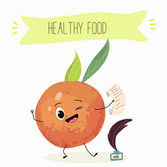 Funny fruity grapefruit characters. Comic elements, hand drawn style. Vector illustration for stickers, posters, prints. Funny fruits.