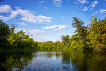 Landscapes with reflection in the river