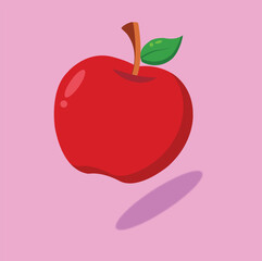 Drawing of a red apple and fruit food illustration